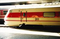 First generation Pendolino Fiat Ferroviaria ETR 450 standing at the platform in Florence. This train is both a descendant and an ancestor of British trains. It used the technology derived from British Rail's APT and was itself developed into further generations of high speed tilting trains. The Class 390 Pendolino is a version of these later trains.<br><br>[Charlie Niven /10/1990]