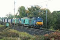 68020 <I>Reliance</I> and 68016 <I>Fearless</I> take the Daventry to Mossend <I>Tesco</I> train north through Bay Horse on 7th November 2016. Double headed 68s have become the regular motive power on this train during 2016.<br><br>[Mark Bartlett 07/11/2016]