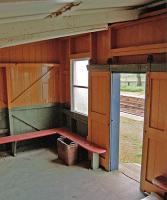 Interior of the southbound platform shelter at Forsinard station in 1996<br><br>[Ewan Crawford //1996]