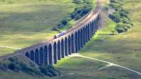 Class 158 passes over Ribblehead Viaduct in 2015.<br><br>[Ian Dinmore 15/07/2015]