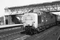 55014 'The Duke of Wellington's Regiment' southbound through Selby Station on the 14th of February 1979.<br><br>[Peter Todd 14/02/1979]