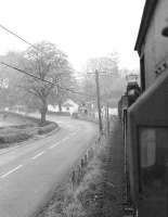 Approaching Lindean from the south with the Selkirk Goods, thought to have been taken in 1964 during the last days of the branch. [See image 57146]<br><br>[Dougie Squance (Courtesy Bruce McCartney) //1964]