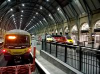 Happy at the Cross - contrasts in front ends, with a 365, a DVT, and an HST visible on the blocks.<br><br>[Ken Strachan 02/09/2015]