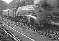 A4 Pacific 60007 <I>Sir Nigel Gresley</I> stands at Newcastle Central in 1963 with an ECML service destined for Edinburgh Waverley.<br><br>[K A Gray //1963]