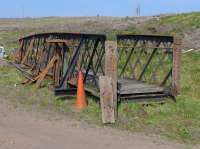 The former Eskbank footbridge stored at Whitrope Railway Centre.  4 June 2016.<br>
(Thanks to local historian Brian Scott for the tip-off).<br><br>[Bill Roberton 04/06/2016]