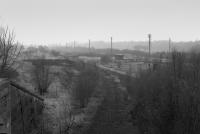 Looking west over Alloa New Yard with the lifted chord to Alloa Swing Bridge in the foreground.<br><br>[Bill Roberton //1987]