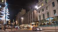 Frontage of Queen Street high level with the ghastly 1970s hotel extension in the centre blocking the view of the station. Work to demolish this and build a new station concourse is due to begin ... any time now ...<br><br>[Ewan Crawford 21/11/2016]