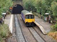 Oldham Werneth station, seen in 2008 with a Sprinter calling on a Mumps to Victoria stopping service. The station closed the following year and was cleared away for Metrolink conversion. [See image 46375] taken in 2014 at this much changed location.<br><br>[Mark Bartlett 30/09/2008]