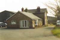 Scotsgap station seen from the station approach. The platform was to the left.<br><br>[Mike Shannon /05/2002]