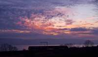 SPT commuter train heading west into a beautiful winter sunset on a bitterly cold December day.<br><br>[Beth Crawford 05/12/2016]