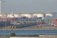 Looks like stored Dutch Railway 2 car units in an industrial area next to North Sea Canal between Ijmuiden and Amsterdam.<br><br>[Alastair McLellan //2016]