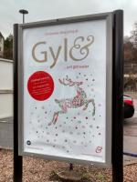 One beneficiary of the Edinburgh Gateway opening is the Gyle shopping centre which is nearer Gateway than it is to South Gyle station. This is just as well as South Gyle is losing half its services to Gateway. This poster was photographed at Inverkeithing on 10/12/2016.<br><br>[David Panton 10/12/2016]