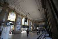 Quite possible the most highly decorated station building entrance hall I have ever seen. Sao Bento Station.<br><br>[Alastair McLellan 31/05/2016]