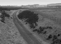 Macbie Hill looking to Leadburn in 1997. The former station is behind the camera. Note the huts of the former RNAD Leadburn in the distance.<br><br>[Bill Roberton //1997]