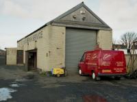 Former locomotive shed for The Earl of Rosslyn's Collieries near the site of Muiredge Colliery, Buckhaven.  In use for vehicle repairs in 1997.<br><br>[Bill Roberton //1997]