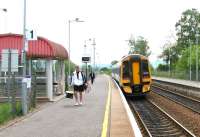 <I>Anyone for tennis?</I> If so, this is your stop. A Dunblane - Edinburgh train calls at Bridge of Allan in June 2005.<br><br>[John Furnevel 24/06/2005]