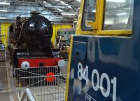 NBL products of 1942 and 1960 face each other in the Scottish Railway Museum (Stanier 8F and AL4 electric).<br><br>[Bill Roberton 04/10/2016]