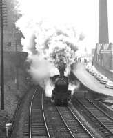 B1 61324 passing Low Buckholmside on its way north out of Galashiels in the early 1960s with the 5.5pm Hawick - Edinburgh Waverley. <br><br>[Dougie Squance (Courtesy Bruce McCartney) //]