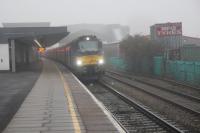 The Northern Belle, on a Xmas Lunch outing from Newport, Cardiff and Neath to Fishguard Harbour and back, passing through Port Talbot Parkway on another dreich day in South Wales. 68016 leading and 68023 bringing up the rear.<br><br>[Alastair McLellan 08/12/2016]