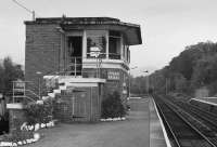 Spean Bridge's 'new' signal box in 1977 before RETB.<br><br>[Bill Roberton //1977]