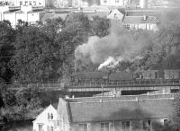 B1 4-6-0 61308 near Kilnknowe Junction, Galashiels, with a freight in the 1960s.<br><br>[Dougie Squance (Courtesy Bruce McCartney) //]