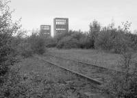 The pithead frames at Rothes Pit viewed from the remaining disused sidings just east of Thornton Yard.<br><br>[Bill Roberton //]