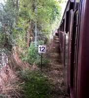 There is something surreal about passenger coaches adjacent to wagon number boards on a freight-only branch. This particular branch at Cliffe Vale brings china clay from Cornwall to Stoke-on-Trent, the train is the BLS 'Cliffe Hopper'. [Ref query 286] <br><br>[Ken Strachan 07/10/2016]