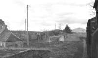 View from a goods train passing through Rutherford station in the the 1960s. The station closed to passengers in June 1964, with the line from Kelso closing completely in 1968. [Ref query 334] <br><br>[Dougie Squance (Courtesy Bruce McCartney) //]