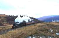 Suitably decorated Black 5 No.45407 hauling <i>The Jacobite Christmas Express</I> up the gradient at Polnish on 30 December 2016 heading for Mallaig.<br><br>[John Gray 30/12/2016]