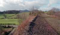 View north from the site of Charlesfield Halt in 1998. Some ballast re-cycling seems to have taken place. This halt served the nearby wartime ICI/Nobel factory.