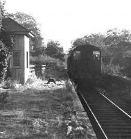 The Selkirk branch goods runs south through the remains of Abbotsford Ferry station in 1962. [See image 57014] <br><br>[Dougie Squance (Courtesy Bruce McCartney) //1962]