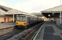 Exeter based Class 143 Pacers 143620 and 143618 are seen in Paignton on 28th July 2015, waiting to form a service to Exmouth.<br><br>[Mark Bartlett 28/07/2015]