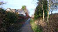 The old station at Newmachar with the signal box base on the foreground.<br><br>[Alan Cormack 03/01/2017]