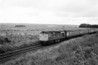 27005 Westbound Orbliston Station 1118 hours 19 Oct. 1980. Orbliston, at that time, still retained its original construction.<br><br>[Peter Todd 19/10/1980]