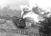 NCB No 10 at Minnivey in March 1972 with a trainload of coal destined for Dunaskin washery. [Ref query 504]<br><br>[John Furnevel 04/03/1972]