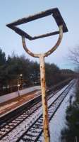 A lampholder on the footbridge at Springfield.<br><br>[John Yellowlees 15/01/2017]