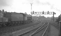 A3 Pacific 60083 <I>Sir Hugo</I> on the Newcastle Central station avoiding lines in 1961 with a freight from the north heading for the King Edward Bridge.<br><br>[K A Gray //1961]