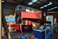 Andrew Barclay 1890 of 1926 (ex-Granton Gasworks, Edinburgh) inside the shed at the Kingdom of Fife Railway Preservation Society's Kirkland Yard site.  It was restored to working order in 2016. 14 January. Thanks to Peter Westwater and the gang.<br><br>[Bill Roberton 14/01/2017]