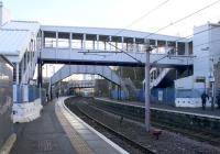 The new pedestrian bridge under construction at Hamilton Central in January 2017. The old footbridge can be see in the background.<br><br>[Colin McDonald 27/01/2017]