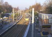 334013 on a Dalmuir - Larkhall service draws in to platform 2 on a cold but sunny January morning<br><br>[Colin McDonald 27/01/2017]