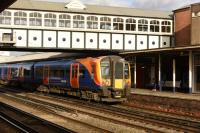 450 553 EMU a local all stations stopper bound for London Waterloo at 1348 hours.<br><br>[Peter Todd 11/01/2017]