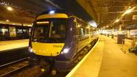 The 21:05 to Edinburgh Waverley, Class 170 416, at Aberdeen.<br><br>[Alan Cormack 10/01/2017]