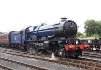 GWR 6023 <I>King Edward II</I> in steam at Didcot on 27 August 2016 in preparation for working the main line.<br><br>[Peter Todd 27/08/2016]