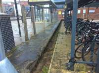 Stock is still stabled in the Newport Pagnell [see image 27539] bay platform at Wolverton - but only bicycles. View north in February 2017; notice the latest station building in the background. [Ref query 765]<br><br>[Ken Strachan 10/02/2017]