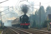 Royal Scot class 4-6-0 no 46115 <I>Scots Guardsman</I> approaching the site of Brock station whilst working a railtour to Carlisle on 18 February 2017.<br><br>[John McIntyre 18/02/2017]