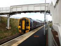 A midmorning Tweedbank service pulls out of Eskbank on 16/02/2017.<br><br>[David Panton 16/02/2017]