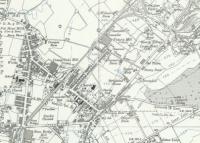 Extract from a pre-WWI map of Longridge showing the <I>Stone Bridge</I>, the passenger station, the goods yard beyond the level crossing and the line continuing into Tootle Height quarries, all locations that feature in images of Longridge on Railscot from both operational times and the present day. Reproduced with the permission of the National Library of Scotland http://maps.nls.uk/index.html<br><br>[Mark Bartlett //1913]