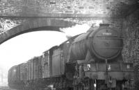 St Margarets V2 2-6-2 60969 approaching Kilnknowe Junction in June 1963 with an up freight. <br><br>[Dougie Squance (Courtesy Bruce McCartney) /06/1963]