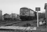 56076 passes Thornton Depot with a coal train from Westfield Opencast site in 1993.<br><br>[Bill Roberton //1993]