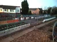 View South-East from the footbridge of Kenilworth station, showing progress on the (re)construction works in December 2016 [see image 57685].<br><br>[Ken Strachan 26/12/2016]